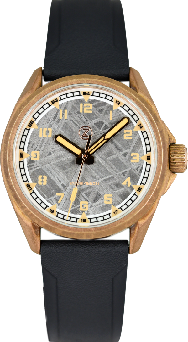 Zelos Swordfish Field 38mm Bronze Meteorite (Pre-owned)