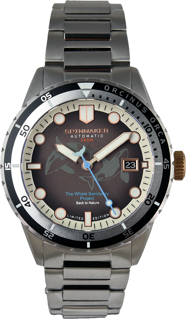 Spinnaker Hass Automatic Whale Sanctuary Orcinus Orca SP-5128-44 (Pre-owned)