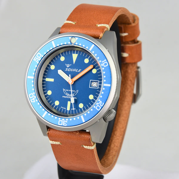 Squale 50 Atmos Blue Blasted 1521-026/A 1521BLUEBL.PC (Pre-owned)