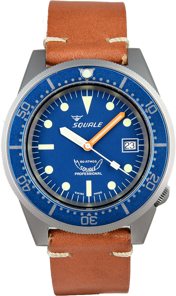 Squale 50 Atmos Blue Blasted 1521-026/A 1521BLUEBL.PC (Pre-owned)