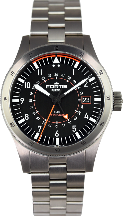 Fortis Flieger F-43 Triple-GMT Titanium Original (Pre-owned)