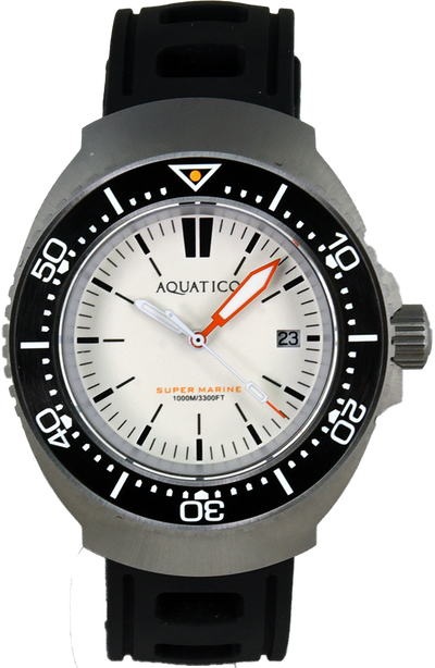 Aquatico Super Marine White Dial Black Bezel PT5000 (Pre-owned)