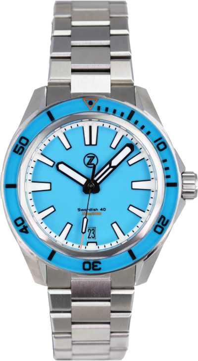 Zelos Swordfish 40mm Steel Sky Blue (Pre-owned)