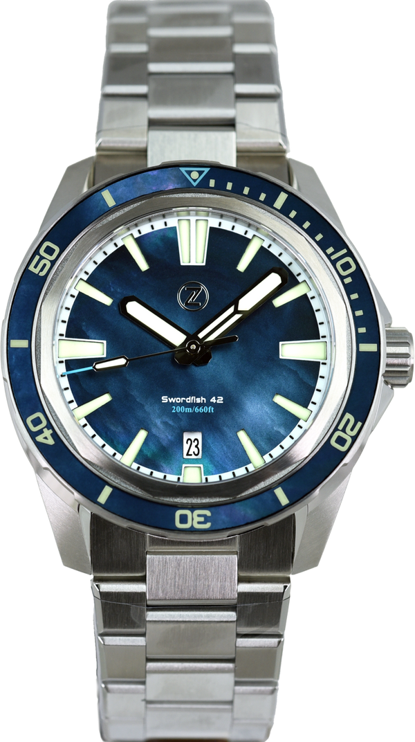 Zelos Swordfish 42mm MOP (Pre-owned)