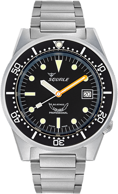 Squale 50 Atmos 1521 Black Blasted Bracelet 1521BKBL.SQ20S