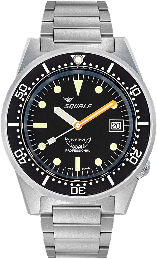 Squale 50 Atmos 1521 Black Blasted Bracelet 1521BKBL.SQ20S