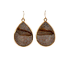 Barse Teardrop Statement Earring-Fossilized Coral