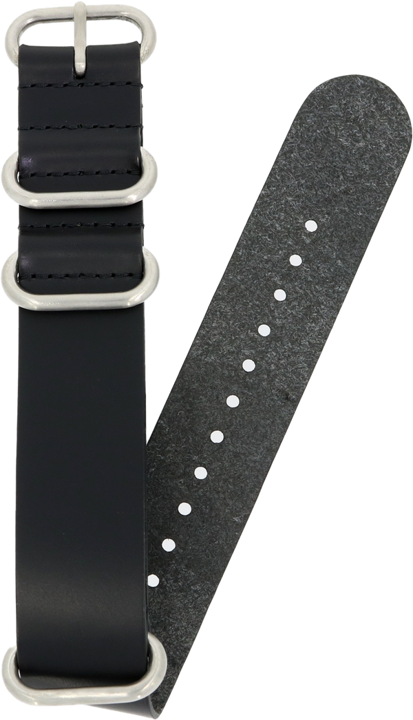 BOLDR Black Premium Leather Strap 22mm