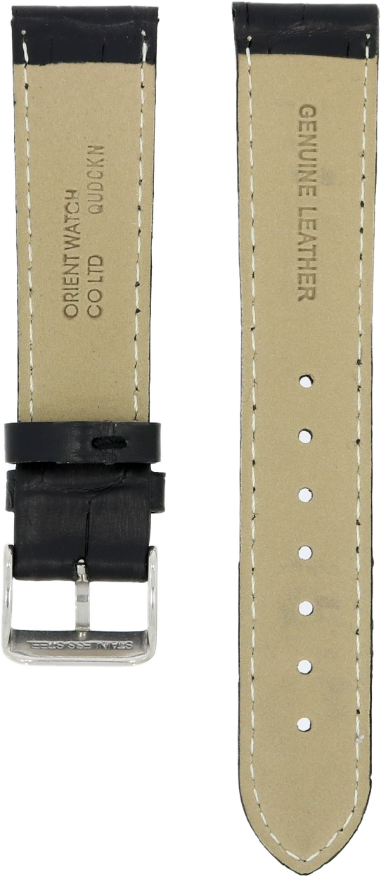 Orient Black Leather Strap 20mm QUDCKN