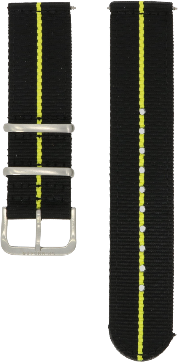 Spinnaker Black and Yellow Two-Piece Nylon Nylon Strap 22mm