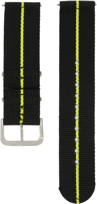 Spinnaker Black and Yellow Two-Piece Nylon Nylon Strap 22mm