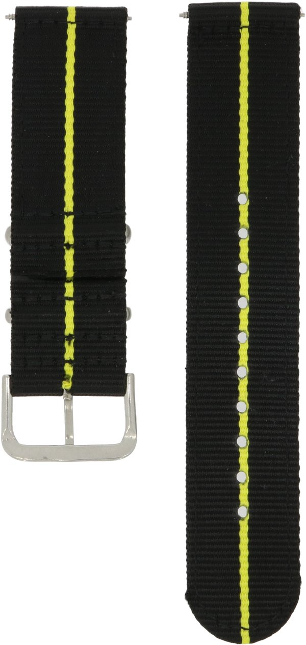 Spinnaker Black and Yellow Two-Piece Nylon Nylon Strap 22mm