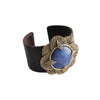 Barse Lapis and Bronze Leather Cuff Bracelet