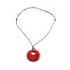 Barse Leather Magnesite Necklace- Red